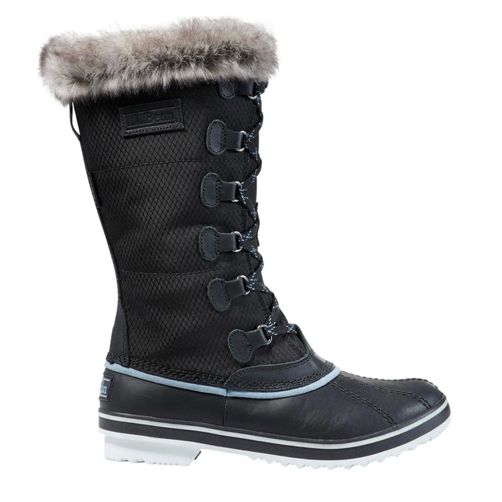 L.L. Bean Primaloft Women's Dark Blue Winter Boots with Fur Trim